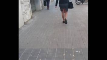 Sexy fat ass girl walking